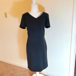 AGBDress Elegant Charcoal Black V-Neck Dress